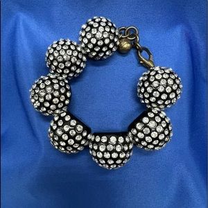 Signed LULU FROST Crystal Bauble Bracelet 7.5” Vintage Reproduction